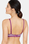 Zivame Wonder Stripe Double Layered Non Wired Full Coverage Cami Bra - Purple Passion — thumbnail 2